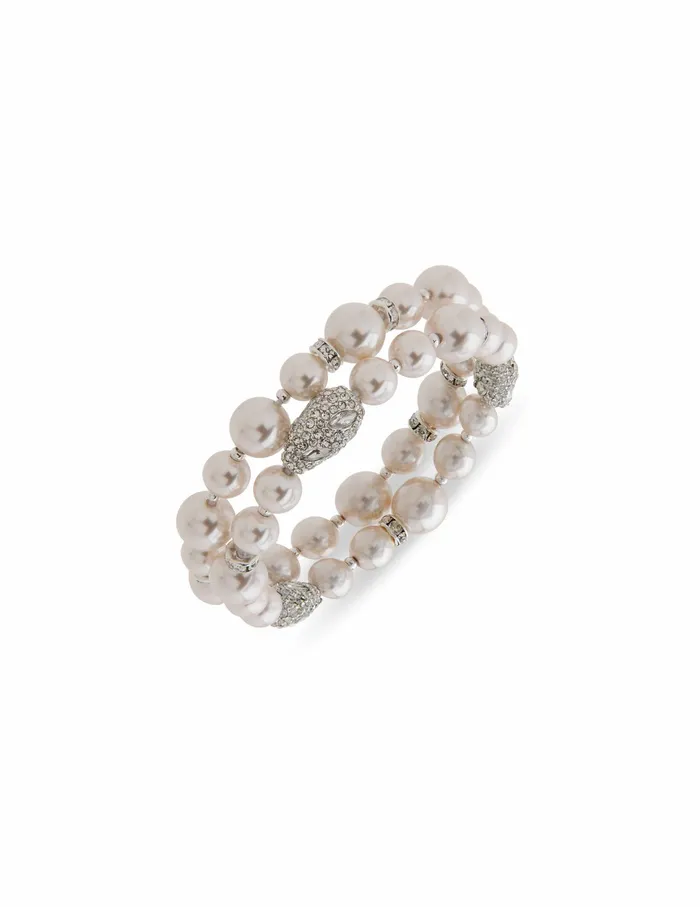 Anne Klein Faux Pearl 038 Crystal Nuggets Stretch Bracelet Silvertone Women Watches 038 Jewelry Anne Klein Faux Pearl 038 Crystal Nuggets Stretch Bracelet Silvertone Women Watches 038 Jewelry
