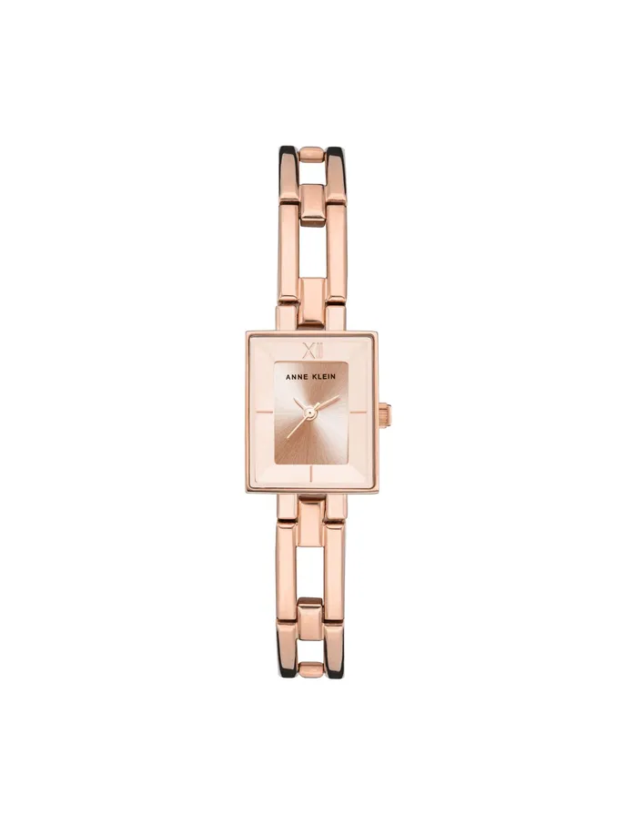 Anne Klein Iconic Rectangular Case Bangle Watch Rose Goldtone Women Watches 038 Jewelry