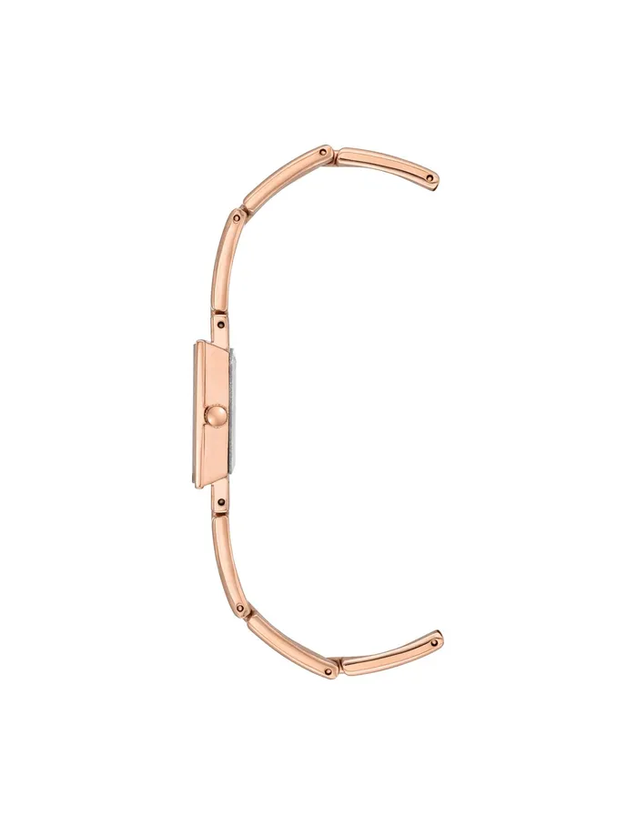 Anne Klein Iconic Rectangular Case Bangle Watch Rose Goldtone Women Watches 038 Jewelry