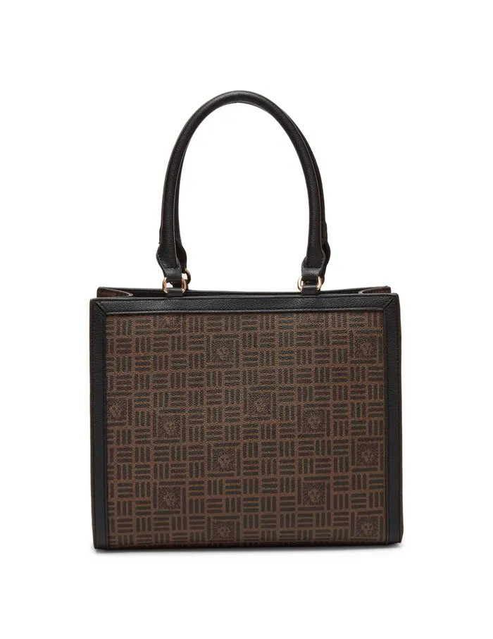 Anne Klein Medium Tile Lion Logo Shopper Tote With Horsebit Milk Chocolate Dark Chocolate Women Handbags