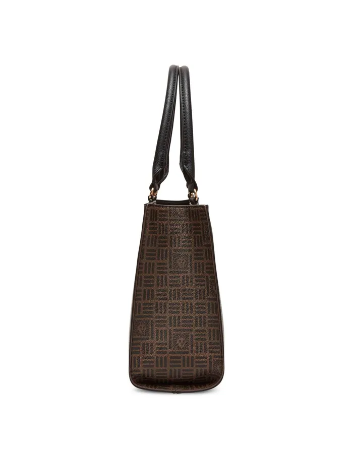Anne Klein Medium Tile Lion Logo Shopper Tote With Horsebit Milk Chocolate Dark Chocolate Women Handbags