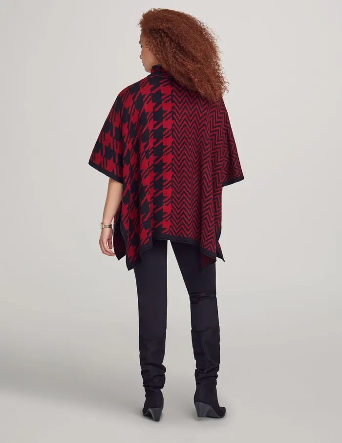 Anne Klein Pattern Zip Front Cape Titian Red Women Clothing
