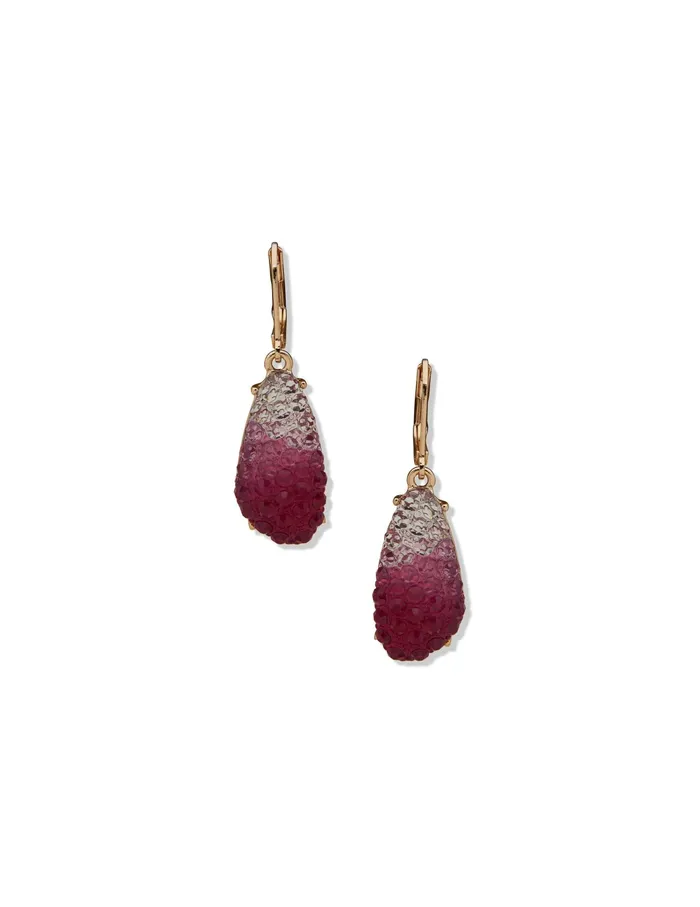 Anne Klein Pink MultiStone Levback Drop Earring Gold Tone Women Watches 038 Jewelry Anne Klein Pink MultiStone Levback Drop Earring Gold Tone Women Watches 038 Jewelry