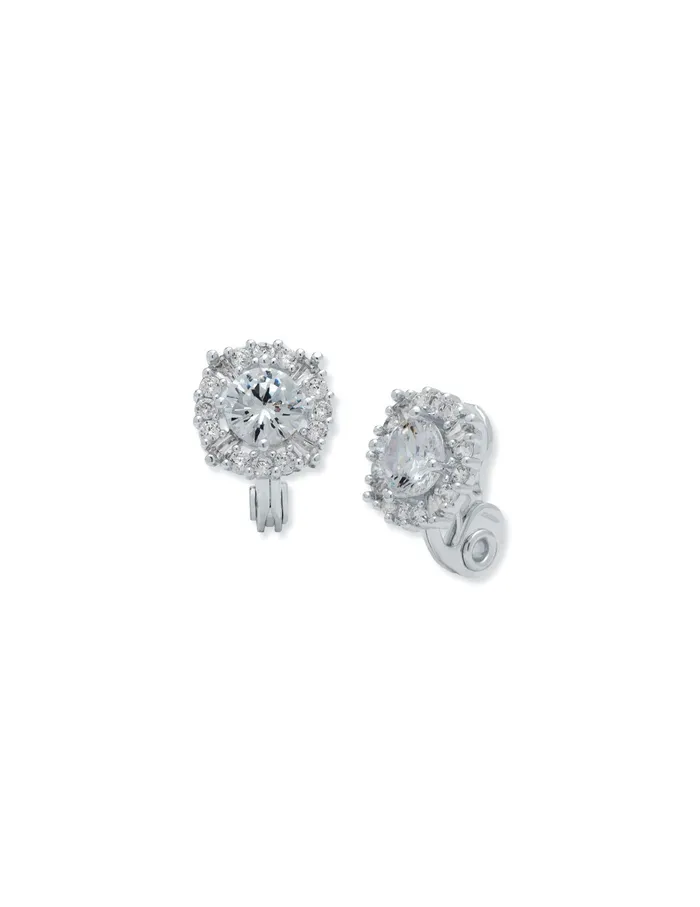 Anne Klein SilverTone Crystal Pave Clip Earrings Silvertone Women Watches 038 Jewelry Anne Klein SilverTone Crystal Pave Clip Earrings Silvertone Women Watches 038 Jewelry