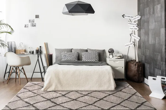 Anne Klein The Plush Modern Geometric Rug Collection Grey Women Home