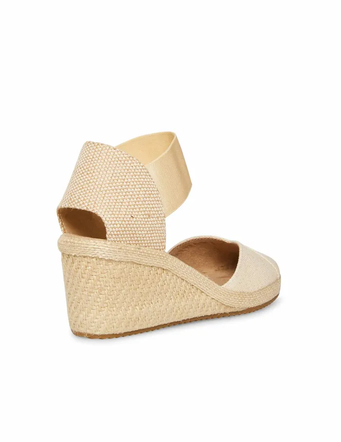 Anne Klein Zoey Round Toe Espadrille Wedges Natural Gold Women Shoes