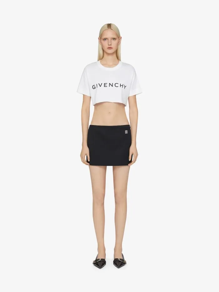 Archetype Cropped TShirt In Cotton White Women Givenchy Tops and Shirts