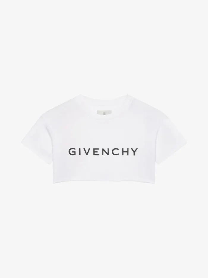 Archetype Cropped TShirt In Cotton White Women Givenchy Tops and Shirts