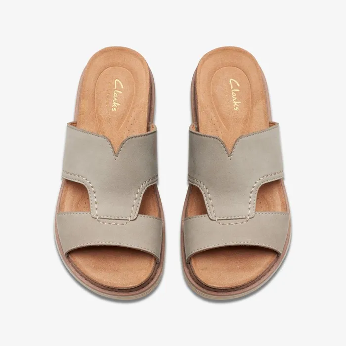 Arwell Walk Stone Nubuck Women Clarks Sandals and Flip Flops