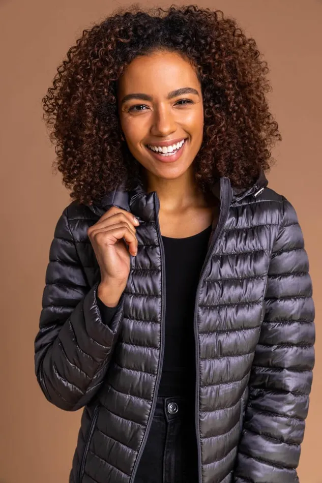 Ash Longline ZipThrough Padded Coat Women Roman Coats