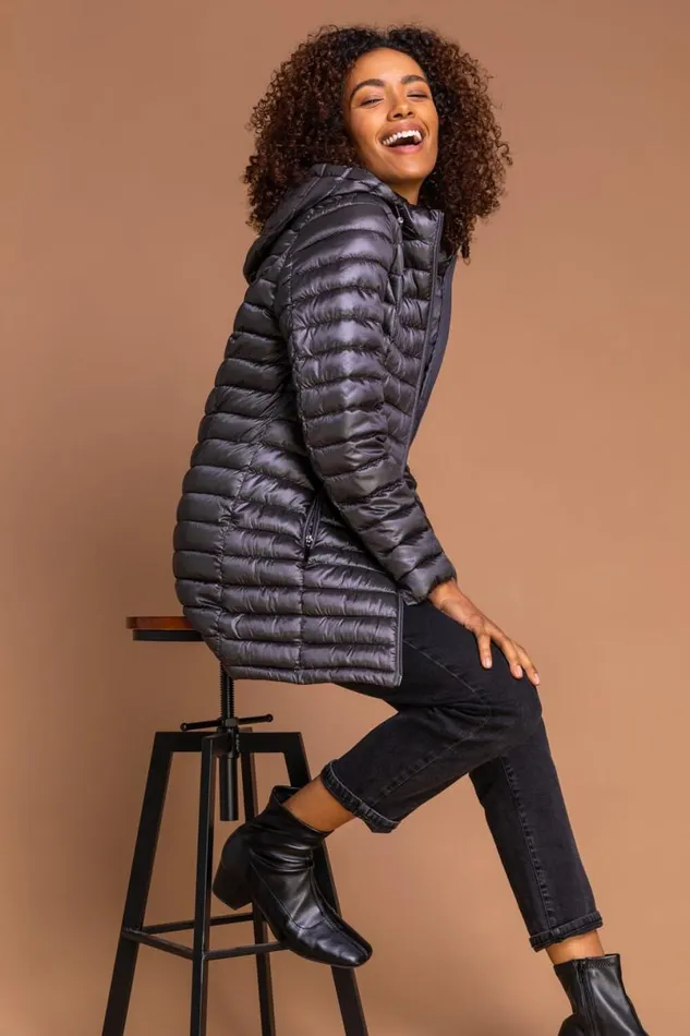 Ash Longline ZipThrough Padded Coat Women Roman Coats