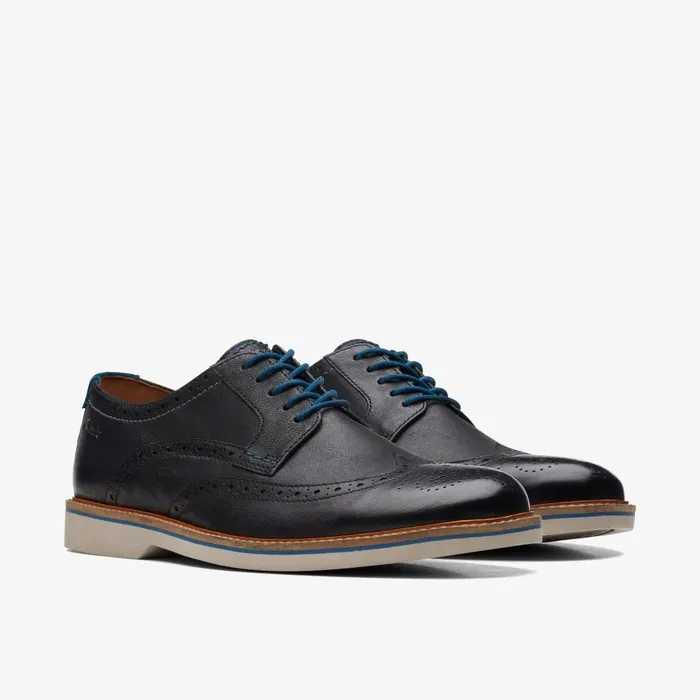 Atticus LT Limit Black Leather Men Clarks Casual Dress Shoes