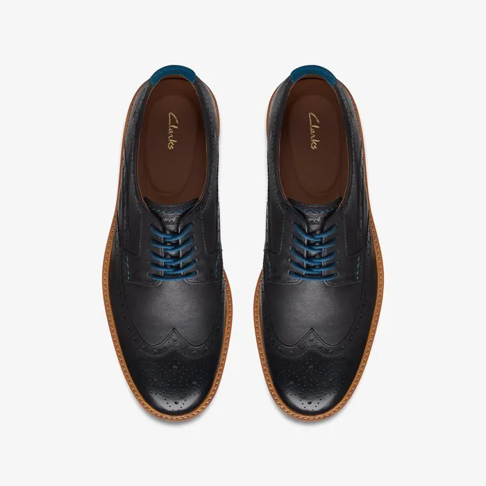 Atticus LT Limit Black Leather Men Clarks Casual Dress Shoes