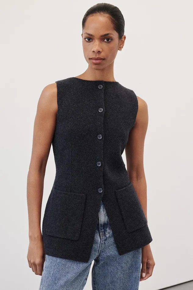 AVA INK LONGINE KNIT VEST Women DISSH Vests