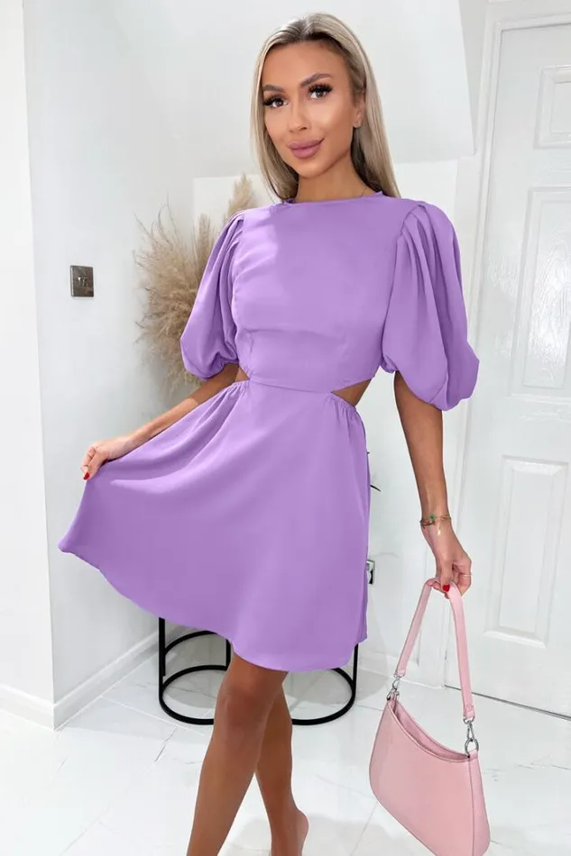 AX Paris Lilac Cut Out Round Neck Mini Dress Dresses