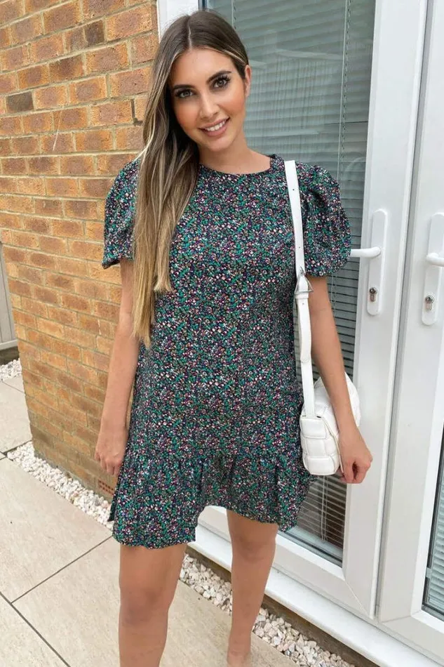 AX Paris Multi Ditsy Floral Puff Sleeve Smock Dress Day Dresses