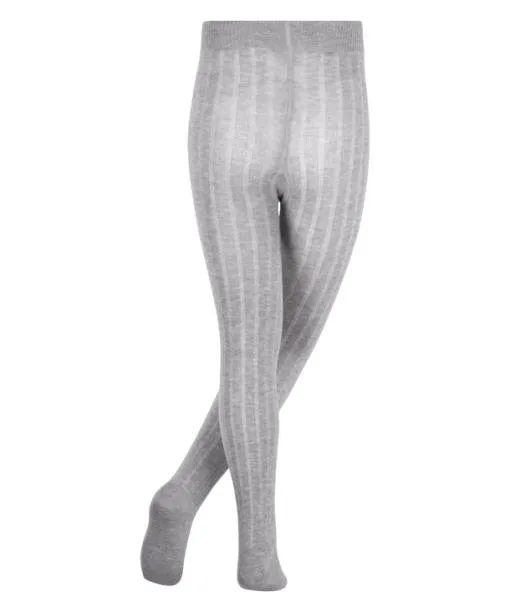 Babies and Kids Classic Rib Kids Tights Light Grey FALKE Tights and Leggings