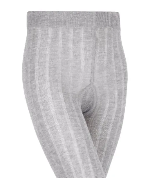 Babies and Kids Classic Rib Kids Tights Light Grey FALKE Tights and Leggings