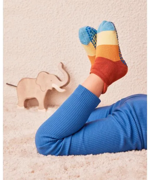 Babies and Kids Colour Block Kids House Socks Rust FALKE House Socks