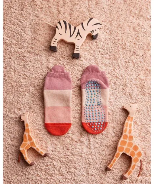 Babies and Kids Colour Block Kids House Socks Rust FALKE House Socks