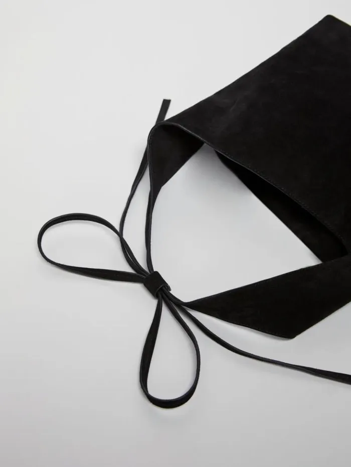 Bags The Reformation Small Vittoria Tote Black Suede