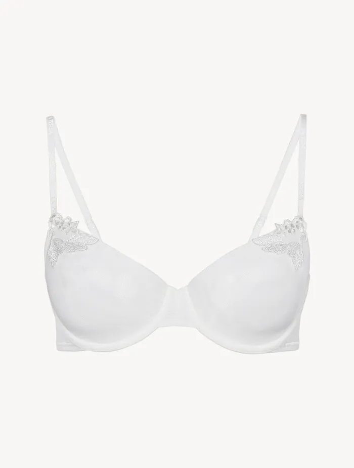 Balconette Bra In Offwhite Stretch Tulle Lingerie La Perla Balconette