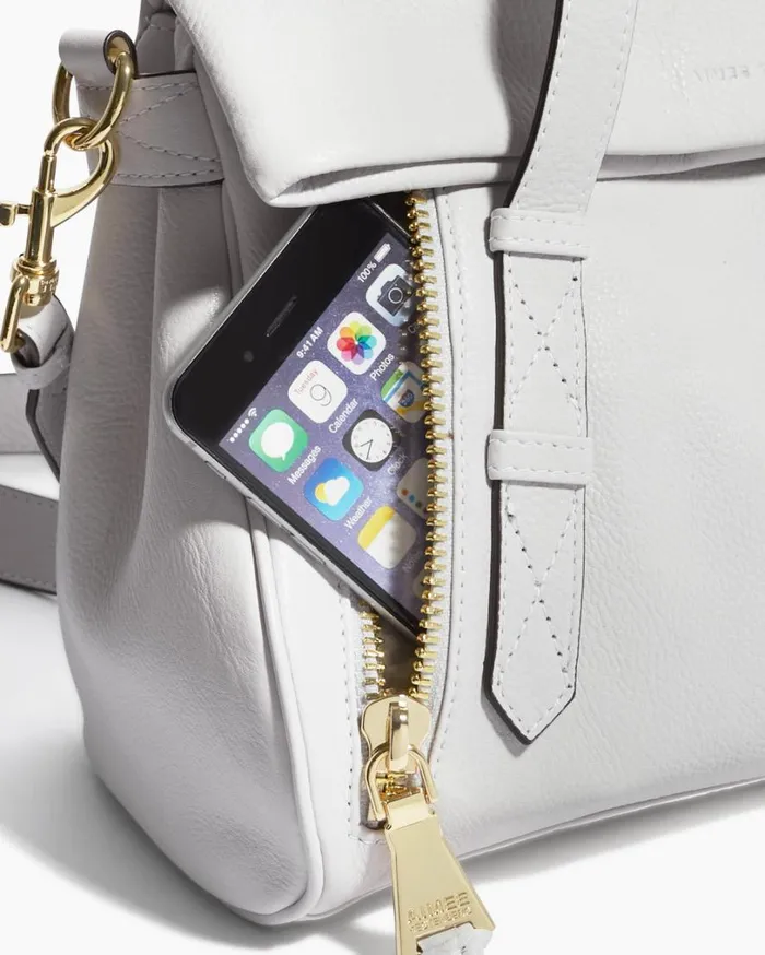 Bali Double Entry Satchel Cloud With Shiny Gold Women Aimee Kestenberg Satchels