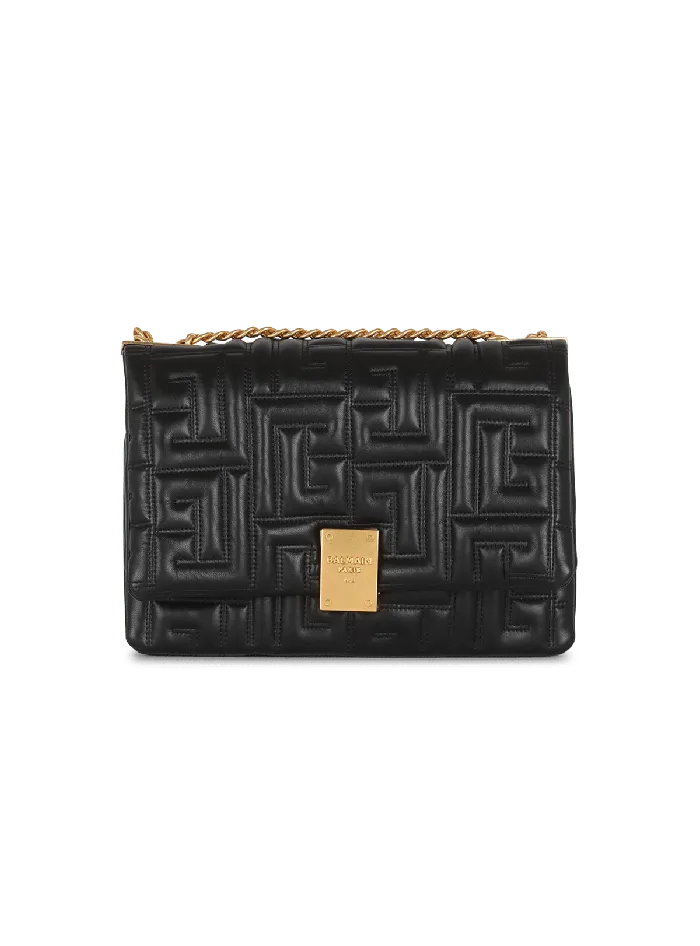 Balmain Crossbody Bags Women 1945 Soft Medium Bag In Quilted Leather Black