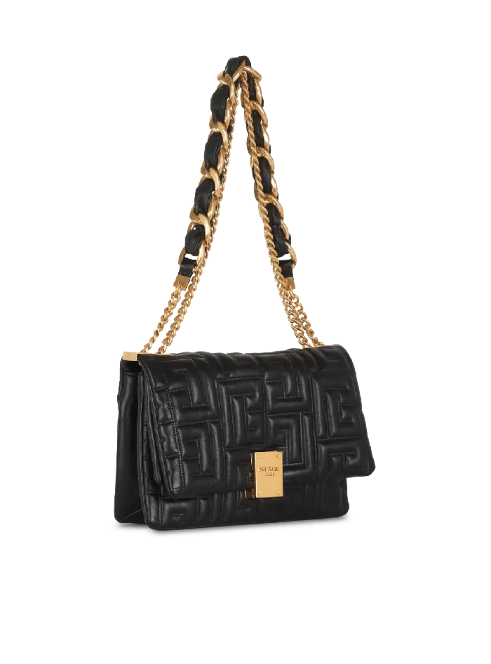 Balmain Crossbody Bags Women 1945 Soft Medium Bag In Quilted Leather Black