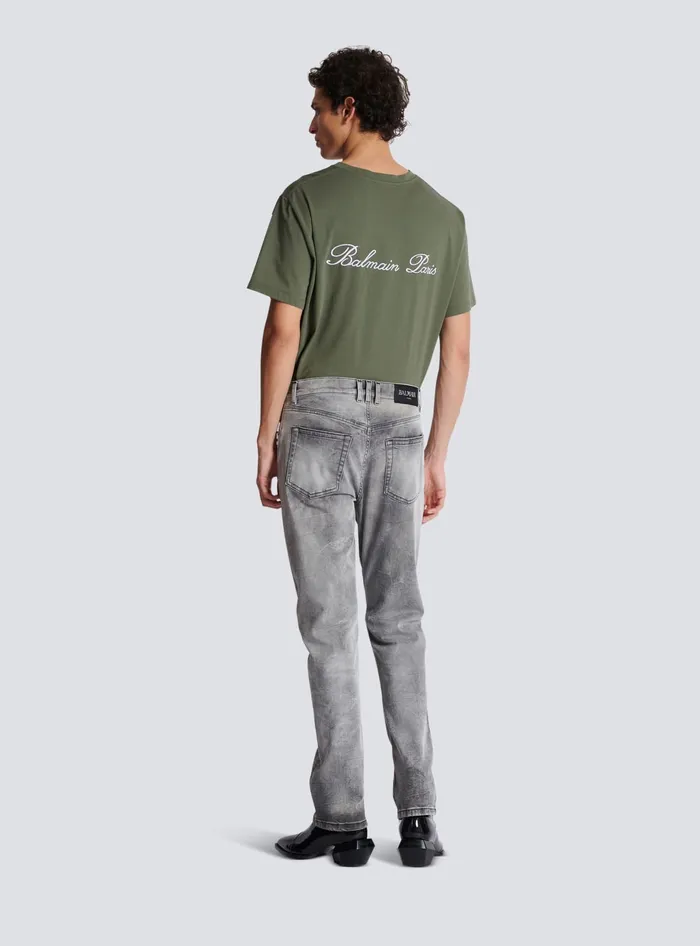 Balmain Denim Men Grey Denim Regularfit Jeans Grey