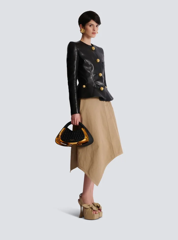 Balmain Handbags Women Quilted Medium Jolie Madame Bag Gold