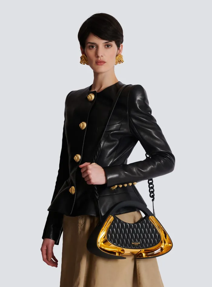 Balmain Handbags Women Quilted Medium Jolie Madame Bag Gold