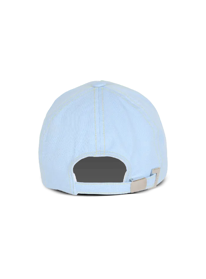 Balmain Hats And Caps Men Cotton Cap With Paris Embroidery Blue