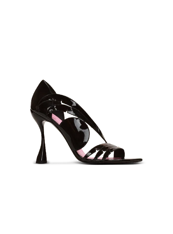 Balmain High Heels and Pumps Women Heeled Eden Sandals In Patent Leather Black
