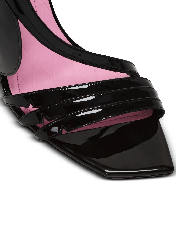 Balmain High Heels and Pumps Women Heeled Eden Sandals In Patent Leather Black