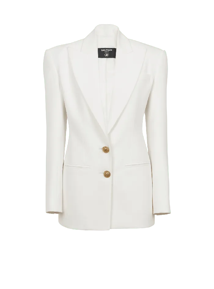 Balmain Jackets And Blazers Women 2button Crepe Jacket White