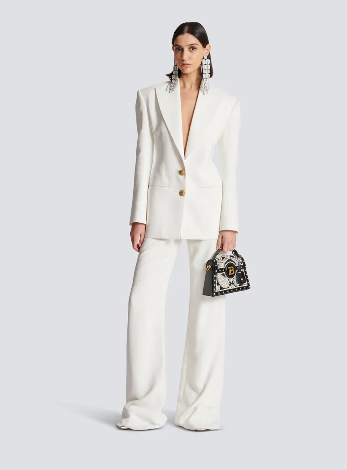Balmain Jackets And Blazers Women 2button Crepe Jacket White