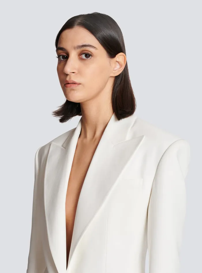 Balmain Jackets And Blazers Women 2button Crepe Jacket White