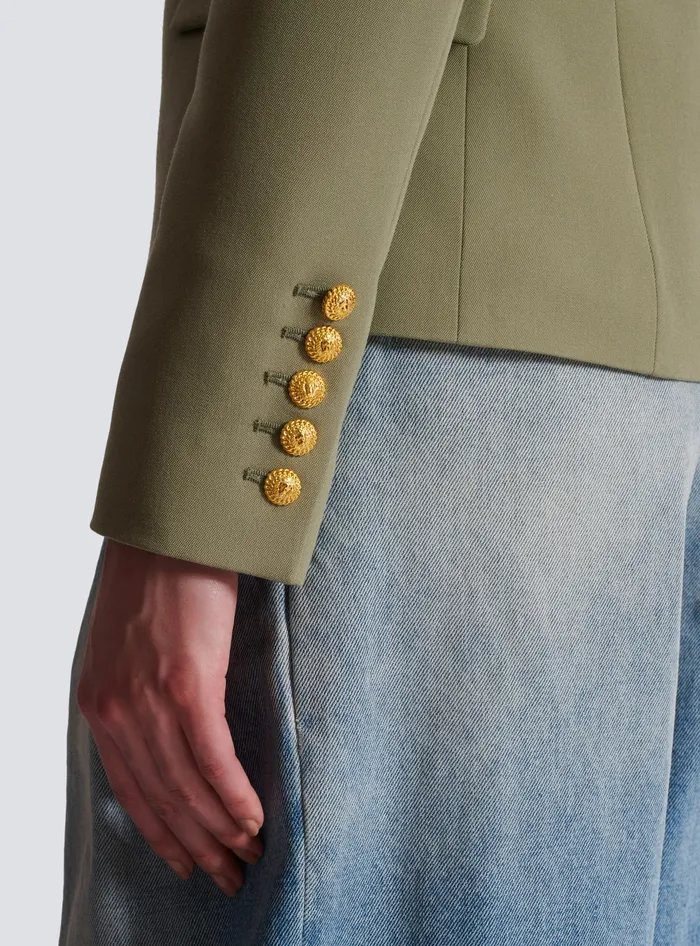 Balmain Jackets And Blazers Women Grain De Poudre 6button Jacket Khaki