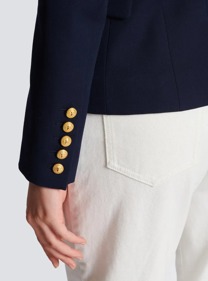 Balmain Jackets And Blazers Women Onebutton Wool Blazer Navy
