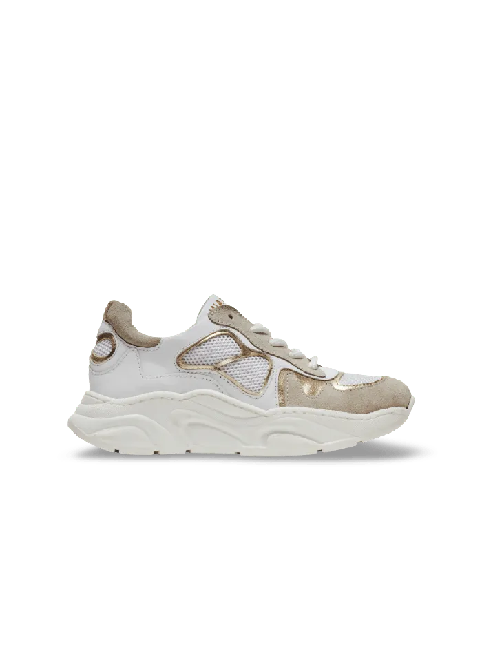 Balmain Kids Leather And Mesh Trainers White