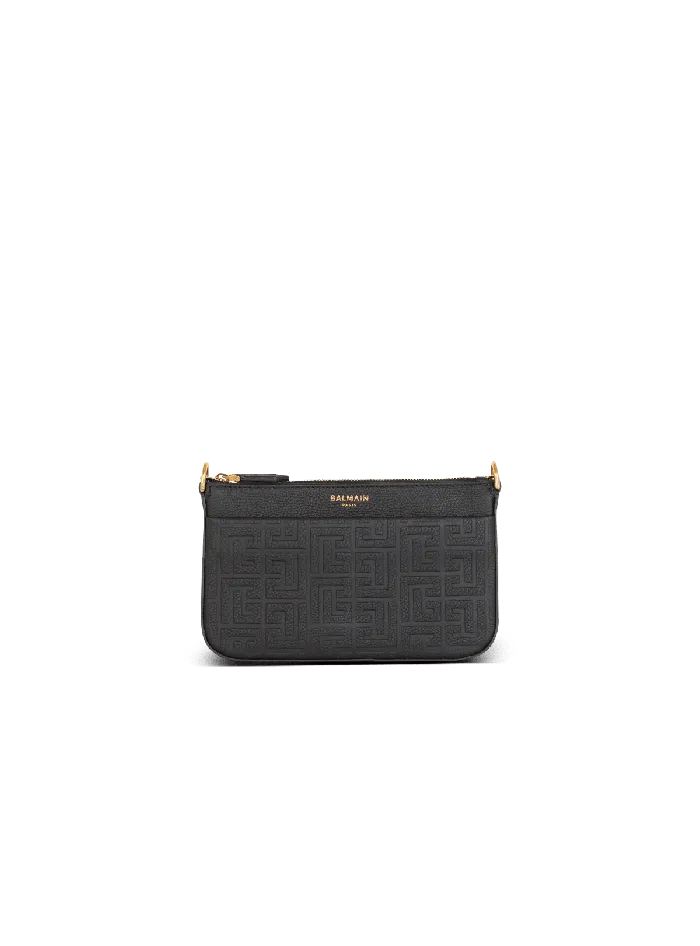Balmain Mini Bags Women 1945 Soft Zipped Mini Bag In Grained Calfskin Black