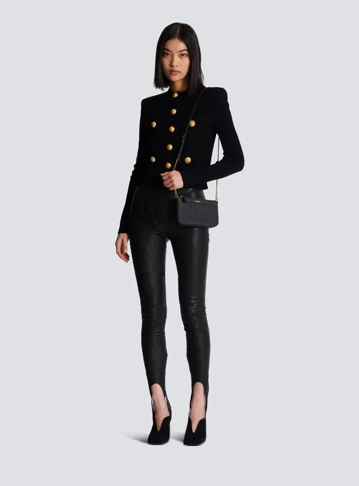 Balmain Mini Bags Women 1945 Soft Zipped Mini Bag In Grained Calfskin Black