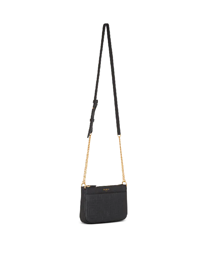 Balmain Mini Bags Women 1945 Soft Zipped Mini Bag In Grained Calfskin Black