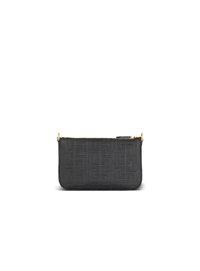 Balmain Mini Bags Women 1945 Soft Zipped Mini Bag In Grained Calfskin Black