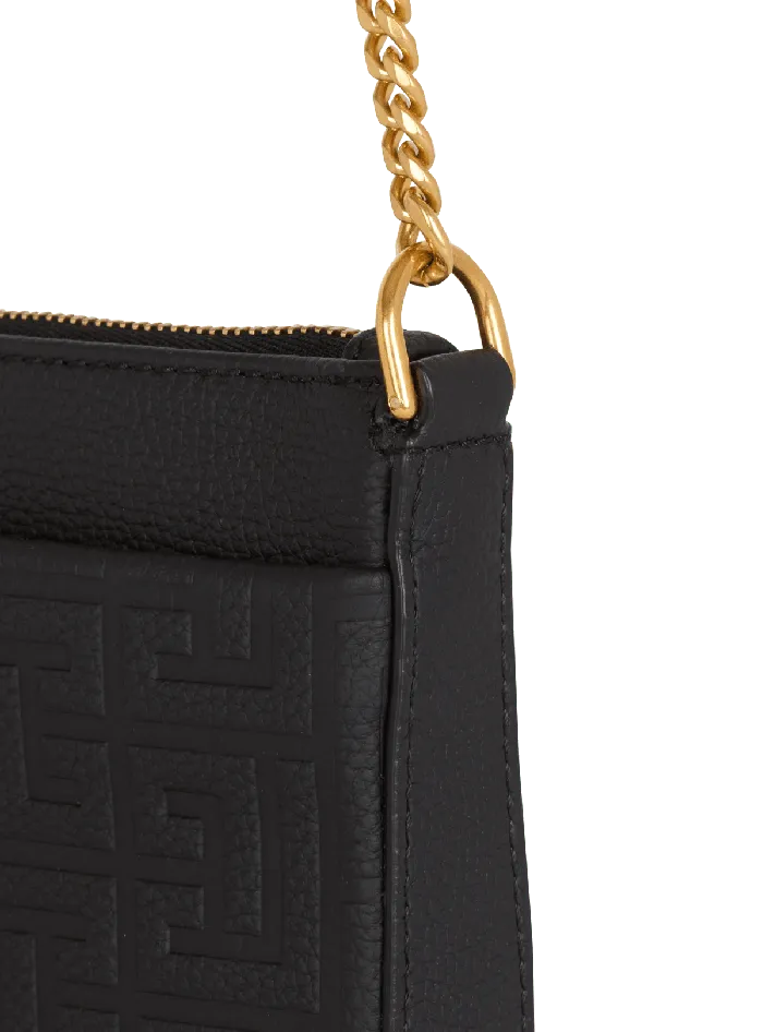 Balmain Mini Bags Women 1945 Soft Zipped Mini Bag In Grained Calfskin Black