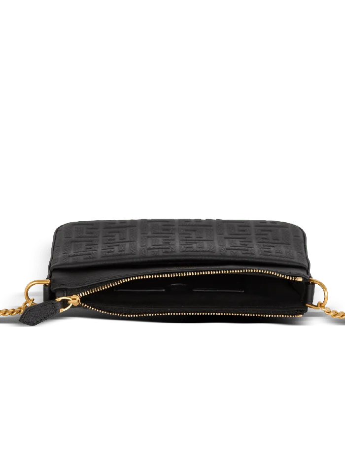 Balmain Mini Bags Women 1945 Soft Zipped Mini Bag In Grained Calfskin Black