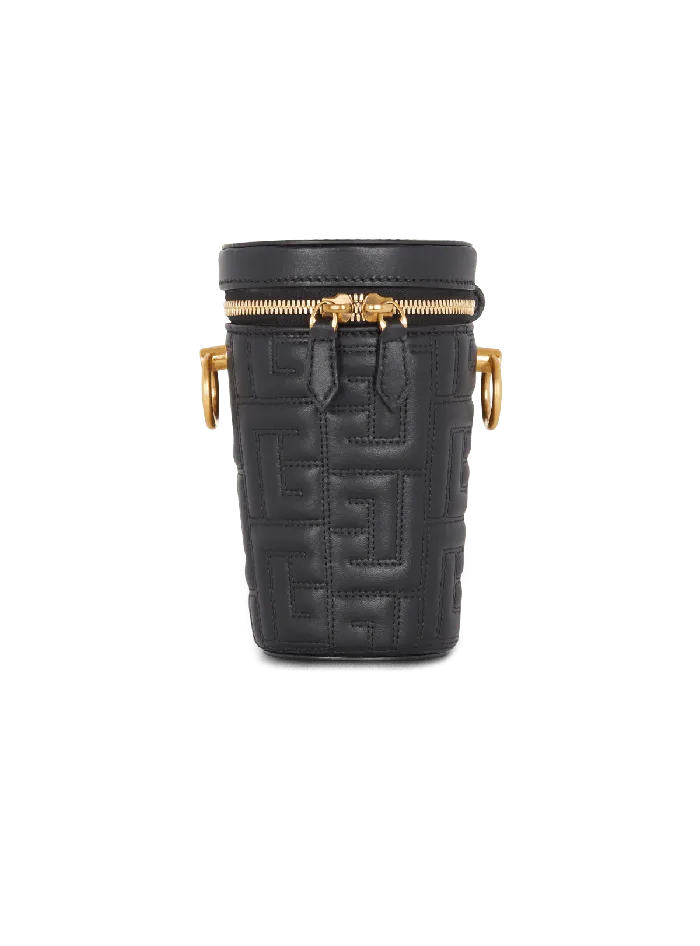 Balmain Small Leather Goods WomenMen 1945 Quilted Leather Minaudiegravere Bag Black