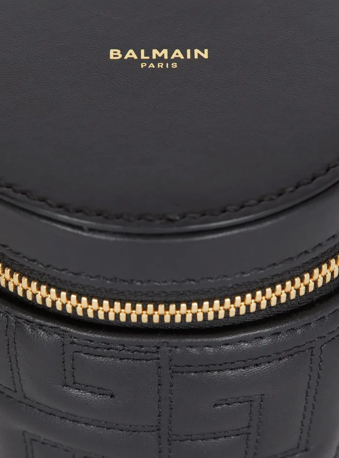 Balmain Small Leather Goods WomenMen 1945 Quilted Leather Minaudiegravere Bag Black