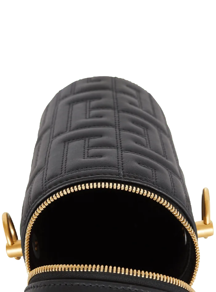 Balmain Small Leather Goods WomenMen 1945 Quilted Leather Minaudiegravere Bag Black